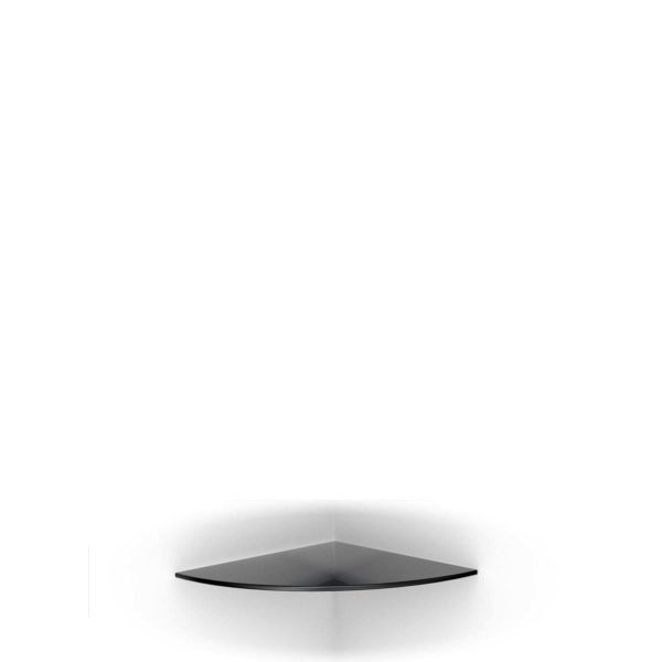 25x25x0.6cm <br> Black Glass Corner Shelf - Image 2