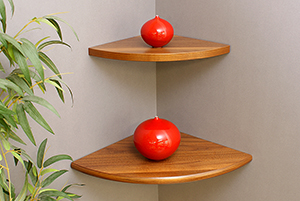 Corner Floating Shelves walnut-double deal