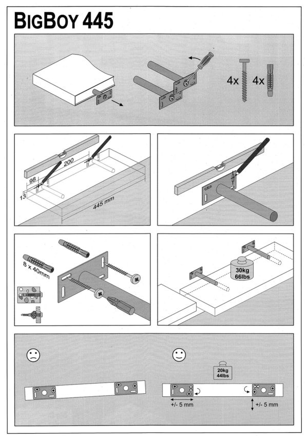 Floating Shelf Kit | Oak | 44.5x25x5cm - Image 2