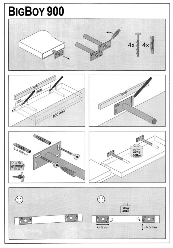 Floating Shelf Kit | Walnut | 90x25x5cm - Image 5