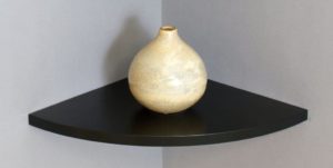 Large Corner Floating Shelf 40x40x2.2cm Black