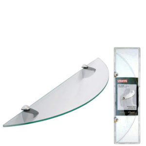Half Moon Glass Shelf Kit 60x15x0.6cm