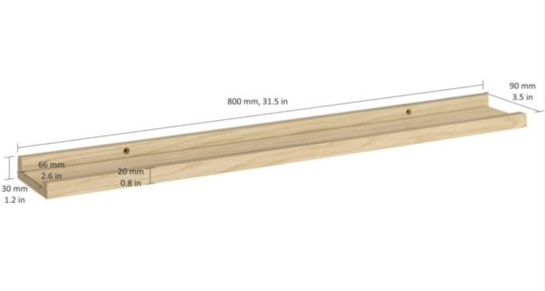 Radiator Shelf With Lip | Light Oak | 80x9x3cm - Image 2