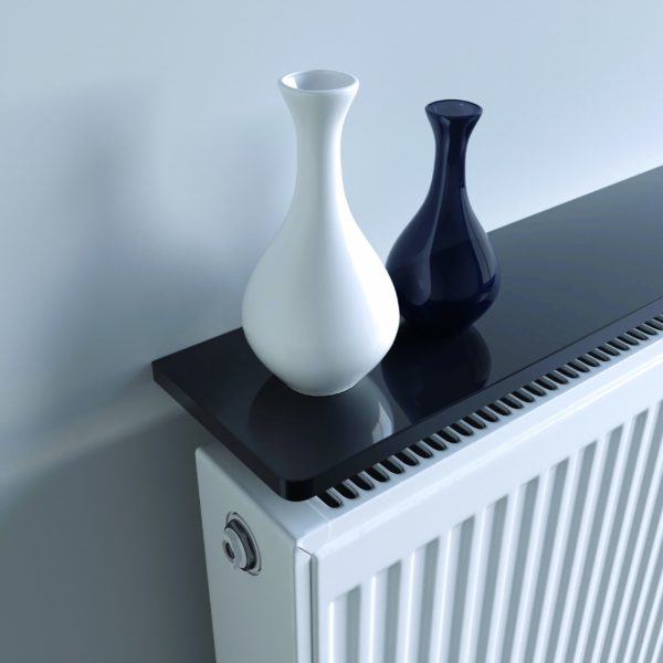 Black Radiator Shelf Rounded Edges120x15x1.8cm (48"x6")