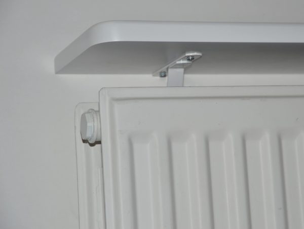 Rounded Radiator Shelf | Satin White | 90x15x1.8cm - Image 4