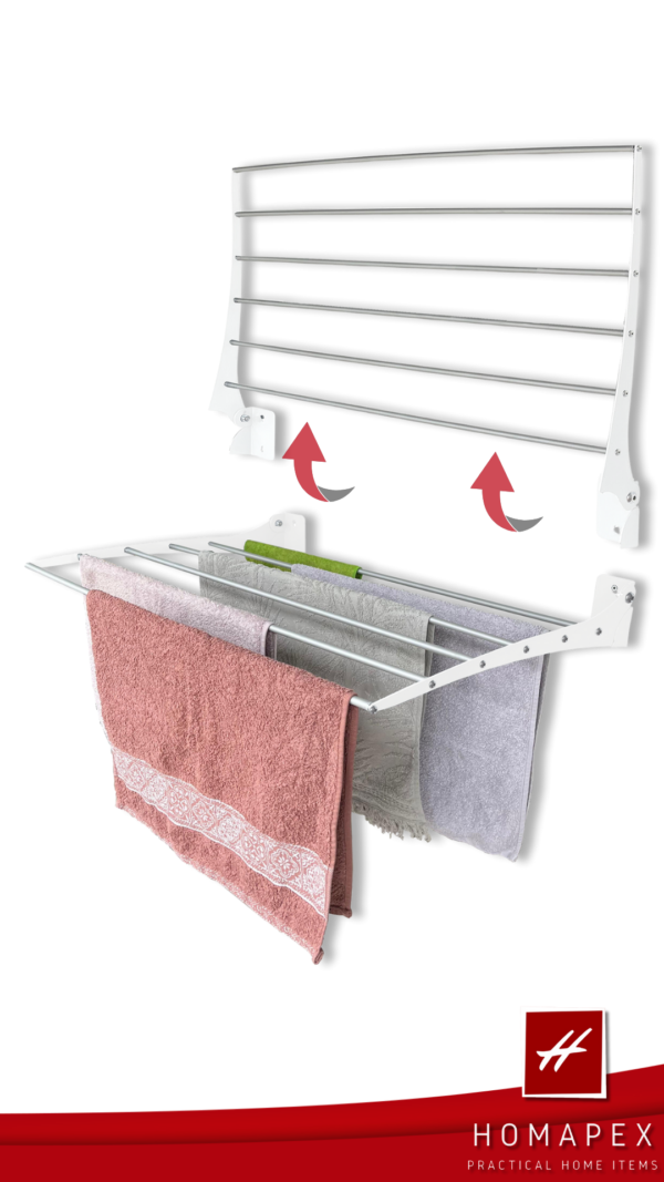 Step Up Vertical Laundry Drying Rack 75 cm White - Image 5