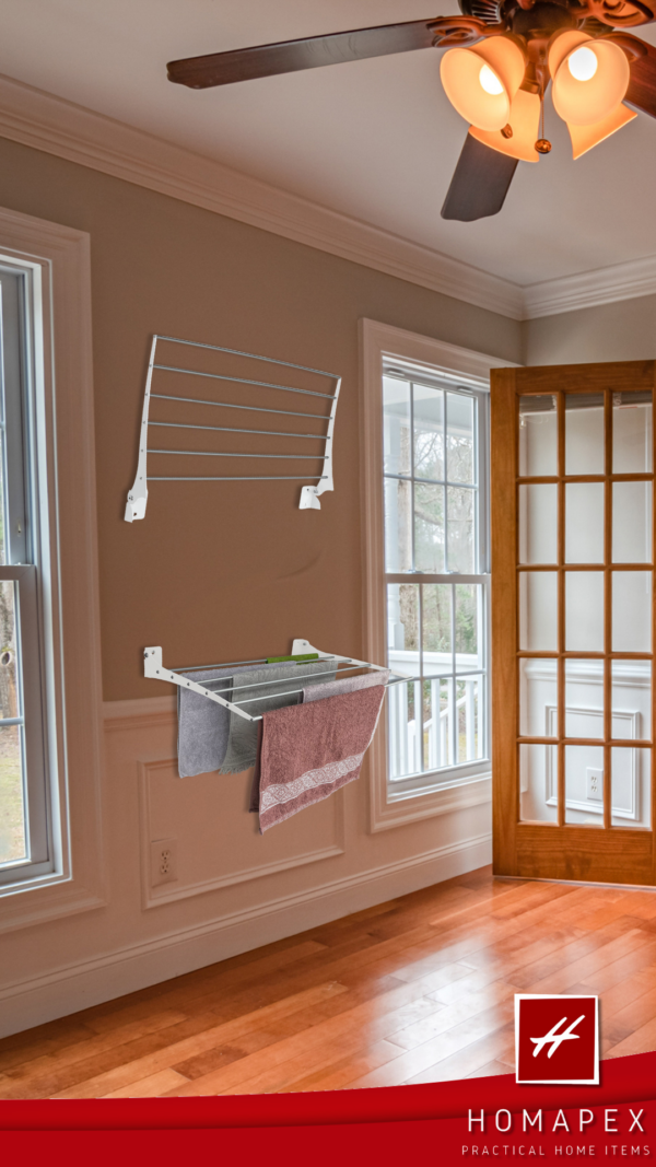 Step Up Vertical Laundry Drying Rack 75 cm White - Image 7